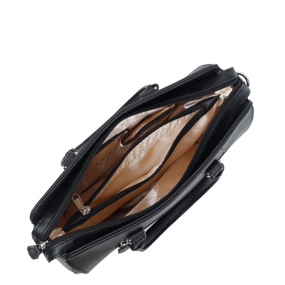 Women’s Vegan Leather Black Top-Handle Handbag | Crossbody Sling Bag, Purse - Picture 5 of 11